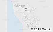 Silver Style 3D Map of Pisa, single color outside