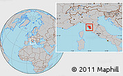 Gray Location Map of Pisa