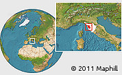 Satellite Location Map of Pisa, highlighted parent region