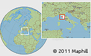 Savanna Style Location Map of Pisa, highlighted parent region, within the entire country