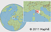 Savanna Style Location Map of Pisa, highlighted parent region