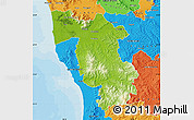 Physical Map of Pisa, political outside