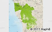 Physical Map of Pisa, shaded relief outside