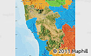 Satellite Map of Pisa, political outside