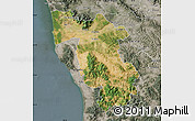 Satellite Map of Pisa, semi-desaturated
