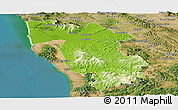 Physical Panoramic Map of Pisa, satellite outside