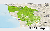 Physical Panoramic Map of Pisa, shaded relief outside