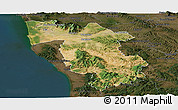 Satellite Panoramic Map of Pisa, darken