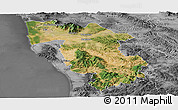 Satellite Panoramic Map of Pisa, desaturated