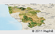 Satellite Panoramic Map of Pisa, shaded relief outside