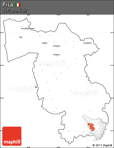 Blank Simple Map of Pisa, cropped outside