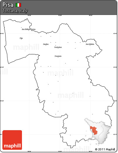 Blank Simple Map of Pisa, cropped outside