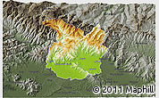 Physical 3D Map of Pistoia, darken, semi-desaturated