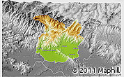 Physical 3D Map of Pistoia, desaturated