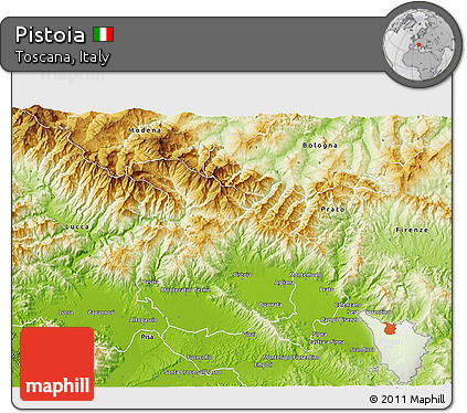Physical 3D Map of Pistoia