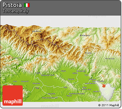Physical 3D Map of Pistoia