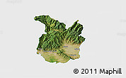 Satellite 3D Map of Pistoia, single color outside