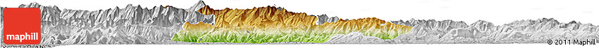 Physical Horizon Map of Pistoia, lighten, desaturated