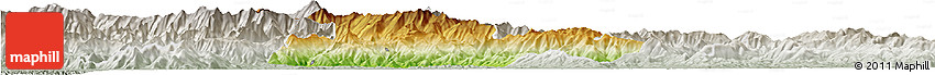 Physical Horizon Map of Pistoia, lighten, semi-desaturated