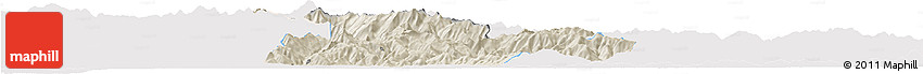 Shaded Relief Horizon Map of Pistoia, single color outside