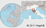 Gray Location Map of Pistoia, highlighted country, highlighted parent region