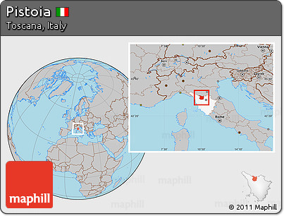 Gray Location Map of Pistoia, highlighted parent region