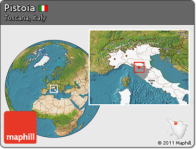 Satellite Location Map of Pistoia, highlighted country, highlighted parent region