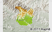 Physical Map of Pistoia, lighten, semi-desaturated