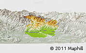 Physical Panoramic Map of Pistoia, lighten, semi-desaturated