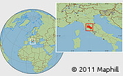 Savanna Style Location Map of Siena