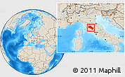 Shaded Relief Location Map of Siena