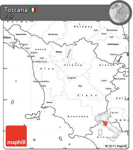 Blank Simple Map of Toscana