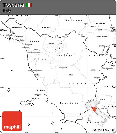 Blank Simple Map of Toscana