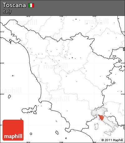 Blank Simple Map of Toscana, no labels
