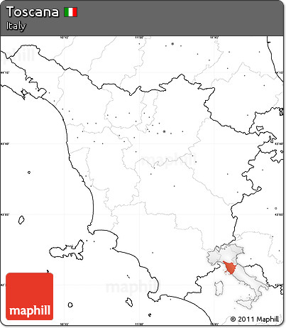 Blank Simple Map of Toscana, no labels