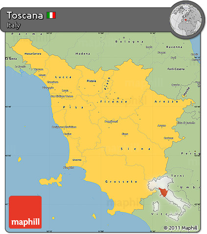 Savanna Style Simple Map of Toscana