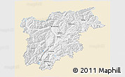 Classic Style 3D Map of Trentino-Alto Adige, single color outside