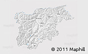 Silver Style 3D Map of Trentino-Alto Adige, single color outside