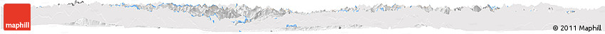 Silver Style Horizon Map of Bolzano, single color outside