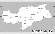 Gray Simple Map of Bolzano, single color outside
