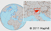 Gray Location Map of Trentino-Alto Adige