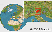 Satellite Location Map of Trentino-Alto Adige