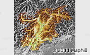 Physical Map of Trentino-Alto Adige, desaturated