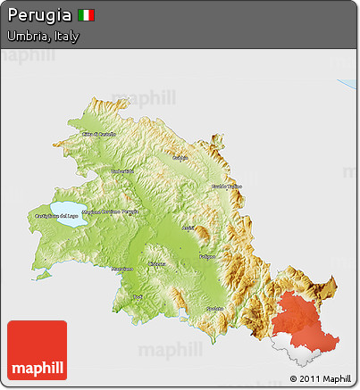 Physical 3D Map of Perugia, single color outside