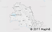 Silver Style 3D Map of Perugia, single color outside