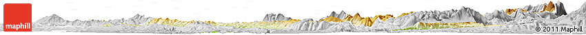 Physical Horizon Map of Perugia, lighten, desaturated