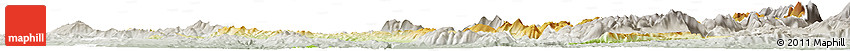 Physical Horizon Map of Perugia, lighten, semi-desaturated