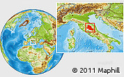 Physical Location Map of Perugia, highlighted parent region