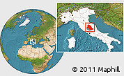 Satellite Location Map of Perugia, highlighted country, highlighted parent region