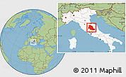Savanna Style Location Map of Perugia, highlighted country